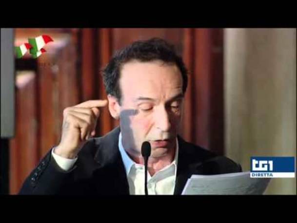 Roberto Benigni intervento (Prima Parte) chiusura150 anni d'Italia - 17/03/2012 Satarlanda.eu