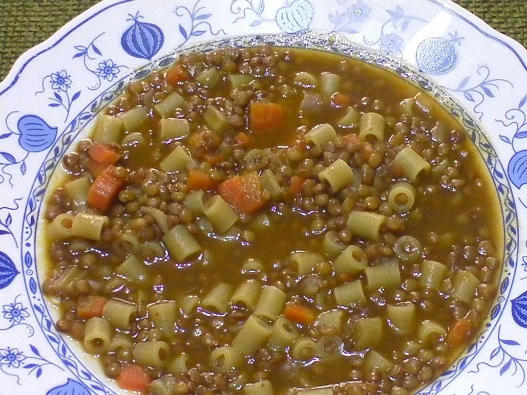 Sicilian Lentil, Vegetable, and Pasta Soup
